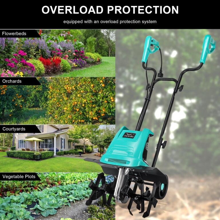 IncwBo Tiller Cultivator 17 inch 15 Amp 6 Steel Tines Tillers for Gardening Electric Rototiller for Garden Yard - Image 6