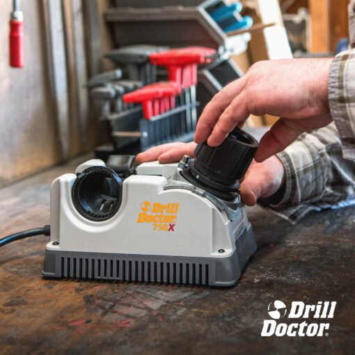 Drill Doctor DD750X Electric Drill Bit Sharpener, 3/32-3/4" High-Speed, Portable - Steel, Masonry, Carbide, Cobalt, Tin-Coated Bits, Adjustable Angles - Image 5