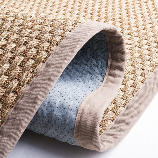 Safavieh Natural Fiber Collection Area Rug - 6' x 8', Natural & Grey, Seagrass, Basketweave Design with Cotton Border, Ideal for The Living Room, Bedroom, Dining Room (NF114P-68) - Image 3