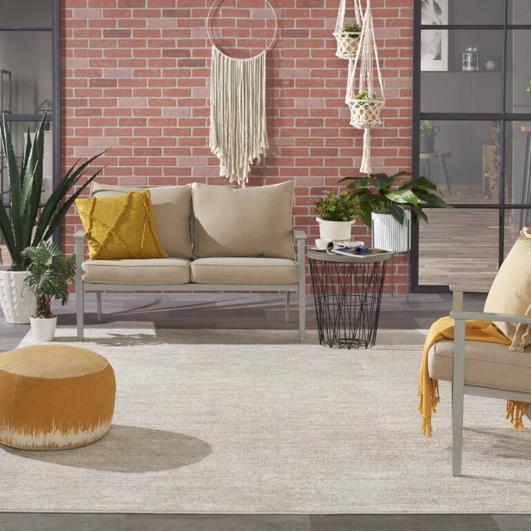 Nourison Essentials Indoor/Outdoor Ivory Beige 9' x 12' Area Rug, Easy Cleaning, Non Shedding, Bed Room, Living Room, Dining Room, Backyard, Deck, Patio (9x12) - Image 8