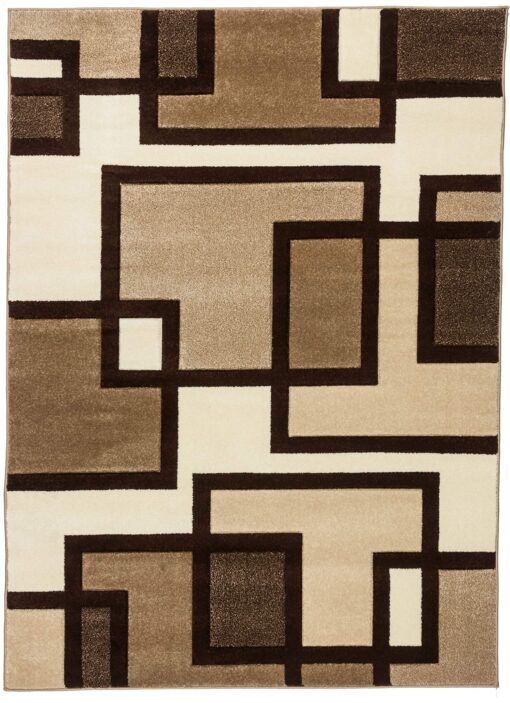 Well Woven Ruby Geometric 6x9 Area Rug Ivory & Beige Neutral Modern Contemporary Hand Carved Squares Design Perfect for Living Room Dining Room or Bedroom Plush Easy-Care Easy-to-Clean Carpet - Image 7