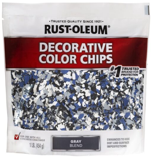 Rust-Oleum 293513 Rocksolid Polycuramine Garage Oil Floor Coating, 2.5 Car Kit, Gray & 301359 Decorative Color Chips, Gray Blend, 1lb(454g) & Oil 279847 EPOXYShield Anti Skid 3.4-Ounce - Image 5