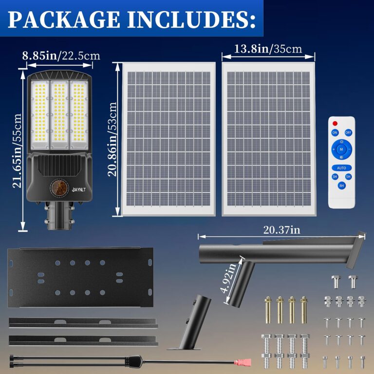 JAYNLT Y-9800W Solar Street Lights Outdoor, 750000LM 6500K High Powered Commercial Parking Lot Lights Dusk to Dawn, Waterproof Solar Security Flood Lights with Remote for Driveways, Basketball Courts - Image 2