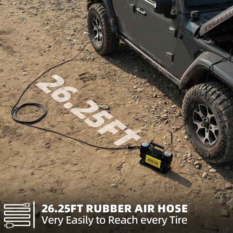 SMAOUT 12V Digital Air Compressor, Offroad Portable Inflator 12.3 CFM, Air Pump Max 150PSI for Heavy-Duty Tires, with LCD Control Panel to Preset Target Pressure, 4x4 Vehicle, SUV, RV - Image 2