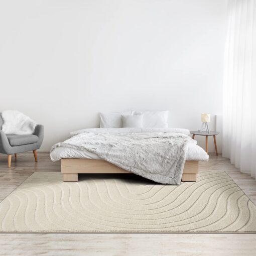 LUXE WEAVERS Modern Geometric Wave Cream 8x10 Area Rug - Image 4