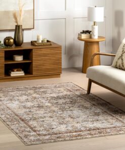 nuLOOM 9' x 12' Splashguard Machine Washable Area Rug with Waterproof Spill Proof Surface, Non Slip Backing and Stain Resistant for Living Room, Bedroom, Kitchen, Dining Room, Anise Ivory