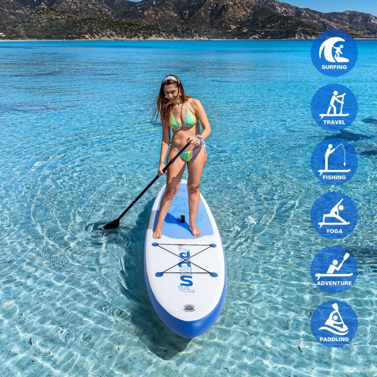 FunWater 10'6×33"×6" Inflatable Stand Up Paddle Board with Premium SUP Paddleboard Accessories,Adults & Youth for All Skill Levels, Included with Board, Paddle, Pump, Three Fins, Backpack - Image 2