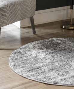 nuLOOM Deedra Modern Abstract Area Rug - 10 Round Area Rug Modern/Contemporary Grey/Ivory Rugs for Living Room Bedroom Dining Room Kitchen