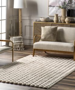 nuLOOM Jeni Checkered 6 Square Machine Washable Area Rug for Living Room Bedroom Dining Room Kitchen, Beige