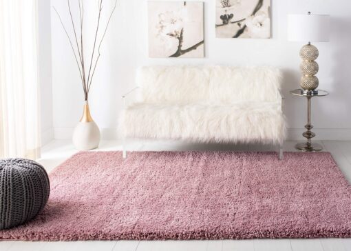 SAFAVIEH Fontana Shag Collection Area Rug - 5'3" x 7'6", Pink, Solid Design, Non-Shedding & Easy Care, 2-inch Thick Ideal for High Traffic Areas in Living Room, Bedroom (FNT800U) - Image 5