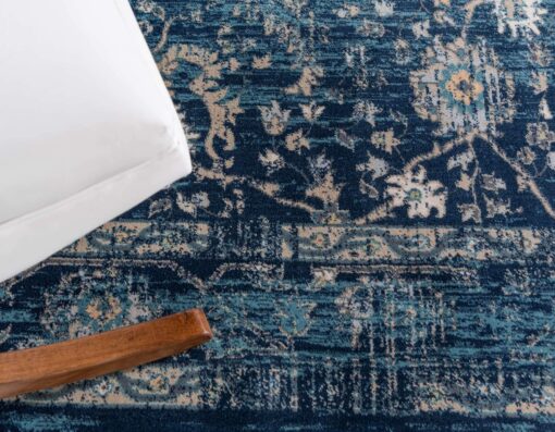 Unique Loom Oslo Collection Area Rug - Osterbro (7' 1" x 10' Rectangle, Navy Blue/ Beige) - Image 6