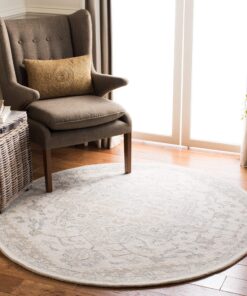 SAFAVIEH Micro-Loop Collection 7' Round IvoryBeige MLP503B Handmade Shabby Chic Medallion Premium Wool Entryway Foyer Living Room Bedroom Kitchen Area Rug