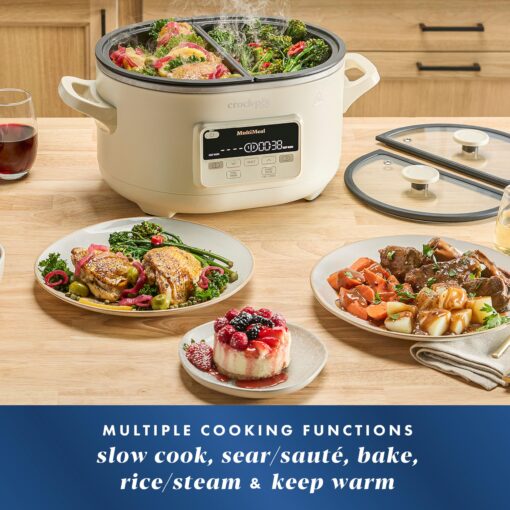 Crock-Pot MultiMeal Multicooker and Programmable Slow Cooker with Bake Function, Oat Milk - Image 6