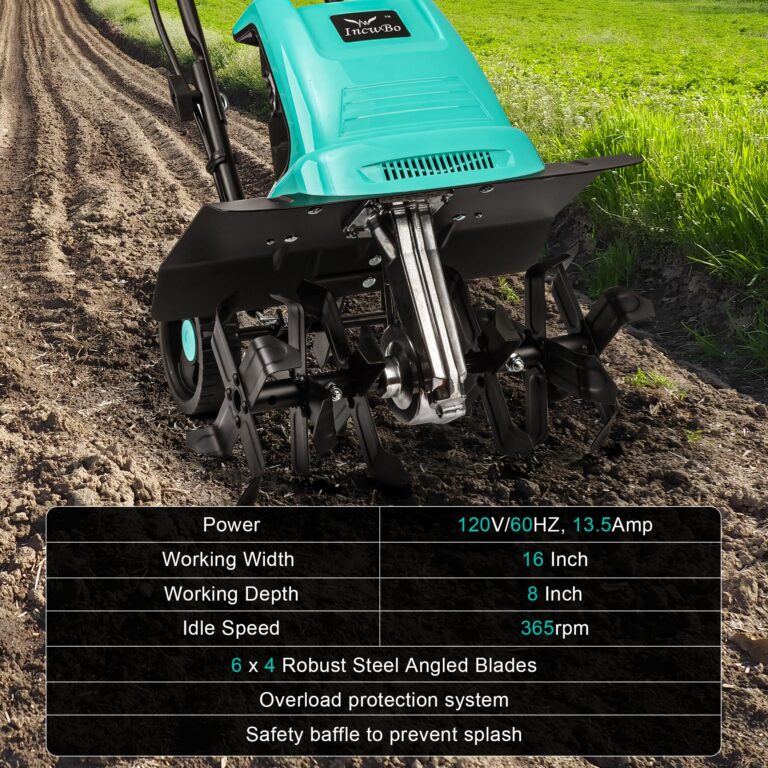 IncwBo Tiller 13.5AMP Rototiller for Garden Corded Electric Tiller Garden Electric Cultivator 8Inch Depth 16Inch Width Tiller for Garden Yard - Image 2