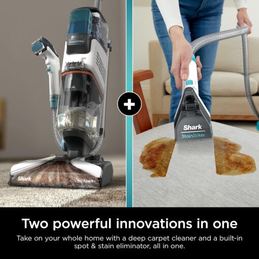 Shark EX201 CarpetXpert Upright Carpet, Area Rug & Upholstery Cleaner with StainStriker, Built-in Spot & Stain Cleaner, Perfect for Pets, Deep Cleaning & Tough Stain Removal, Carpet Shampooer, Cyan - Image 8