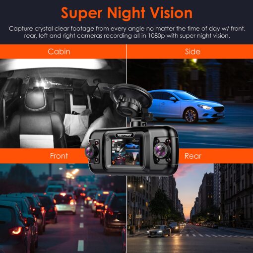 RexingUSA R4-4 Channel Dash Cam W/All Around 1080p Resolution, Wi-Fi, GPS, IR Night Vision, Parking Mode, Collision Detection, Type-C Port - Image 4