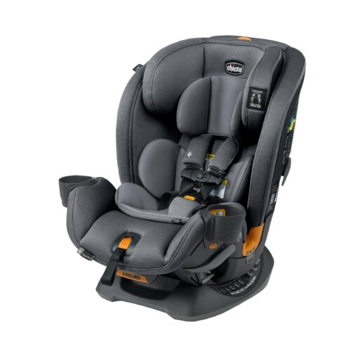 Chicco OneFit ClearTex All-in-One Car Seat, Slim Design, Rear-Facing Seat for Infants 5-40 lbs., Forward-Facing 25-65 lbs., Booster 40-100 lbs., Convertible Car Seat | Slate/Grey