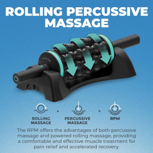 Chirp RPM Rolling Percussive Massager, Percussive Therapy, Whole Body Relief, Deep Tissue and Muscle Recovery, Percussion Massage, Rechargeable, Hands-Free Base, Powerful, 5-Speed Reversible Spin - Image 8