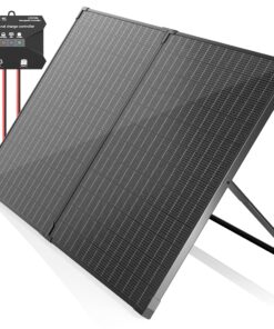 VOLTSET 100 Watt 12 Volt Portable Solar Panel with Waterproof 10A Charger Controller, Foldable 100W Solar Charger Suitcase with H-Bracket for Power Station, Car, Camping, RV, Boat and Outside