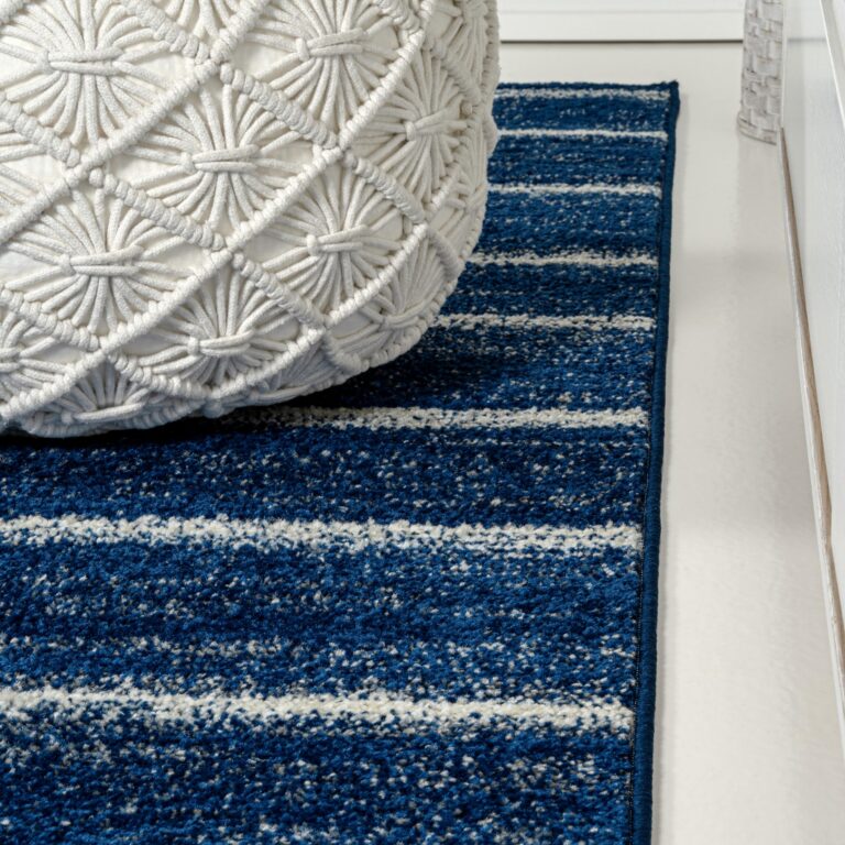 JONATHAN Y MOH201C-5 Williamsburg Minimalist Stripe Area Rug, Contemporary, Modern, Bohemian, Scandinavian, Rustic for Living Room, Dining Room, Bedroom, Kitchen, Navy/Cream, 5 X 8 - Image 3