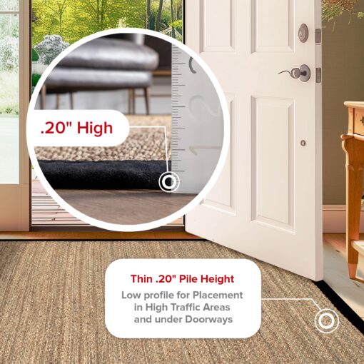 nuLOOM 9x12 Elijah Seagrass Area Rug, Black, Solid Farmhouse Style, Cotton Bordered, Basketweave, Natural Fiber, For Bedroom, Dining Room, Living Room, Hallway, Office, Kitchen, Entryway - Image 7