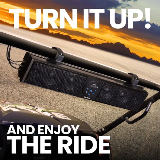 BOSS Audio Systems BRT26A ATV UTV Sound Bar - 26 Inch Wide, 4 Inch Speakers, 1 Inch Soft Dome Tweeters, Full Range, IPX5 Weatherproof, Bluetooth, Built-in Amplifier, Golf Cart Compatible - Image 4