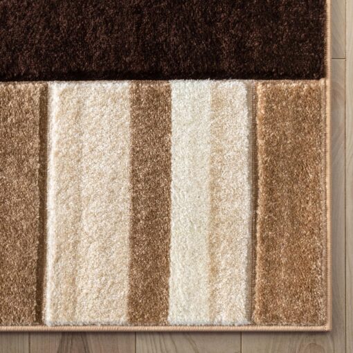 Well Woven Echo Shapes & Circles Ivory/Beige Brown Modern Geometric Comfy Casual Hand Carved Area Rug (7'10inx9'10in) Easy Clean Stain Resistant Abstract Contemporary Thick Soft Plush Living Room - Image 4