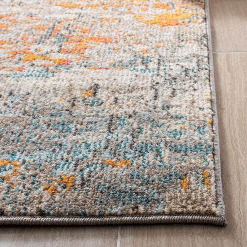 SAFAVIEH Madison Collection Area Rug - 9' x 12', Grey & Orange, Modern Abstract Design, Non-Shedding & Easy Care, Ideal for High Traffic Areas in Living Room, Bedroom (MAD460F) - Image 7