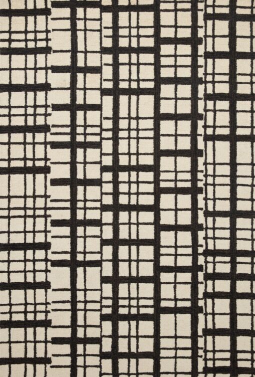 Loloi Chris Loves Julia x Polly Collection POL-02 Black/Ivory 5'-0" x 7'-6" Area Rug - Image 7
