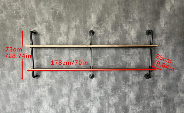 HDDFER Floating Shelves Wall Bookshelf Industrial Pipe Shelving Shelves Real Wood Planks 70 inch Rustic Wall Shelves Hanging Bookshelves Farmhouse Kitchen Bar Shelving - Image 5