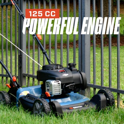 SENIX LSPG-M4 21-Inch Gas Push Lawn Mower with 125 cc 4-Cycle Briggs & Stratton Engine, Mulching and Side Discharge, 6-Position Dual Lever Height Adjustment - Image 7