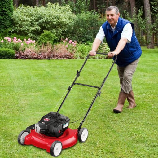 Yard Machines Gas Powered Push Lawn Mower with Engine Oil, 20 Inch Steel Cutting Deck, and Side Discharge for Outdoor Yards, Red/Black - Image 6