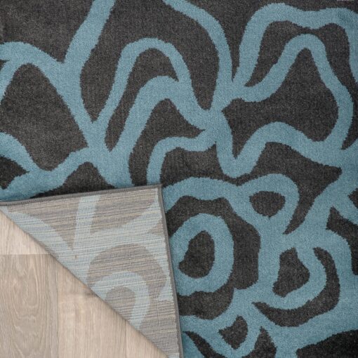 Rugshop Contemporary Modern Floral Abstract Flowers Easy Maintenance for Home Office, Living Room, Bedroom, Kitchen Soft Area Rug 9' x 12' Gray - Image 5