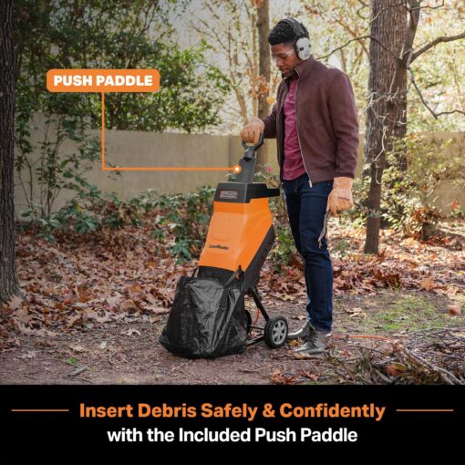 LawnMaster FD1503 Electric Wood Chipper Shredder 15-Amp 1.8-Inch Cutting Diameter Max 14:1 Reduction - Image 6