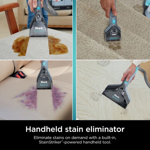 Shark Carpet Cleaner Machine, Portable Upholstery StainStriker, Spot, Odor & Stain Remover, 2 Carpet Cleaner Solutions, 4 Tools, Perfect for Pet Hair, Area Rugs, Couches, Nordic Blue, PX202BRN - Image 5