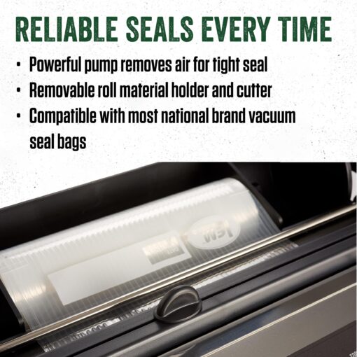 LEM Products MaxVac 500 Aluminum Vacuum Sealer with Removable Bag Holder and Cutter, Silver and Black - Image 6