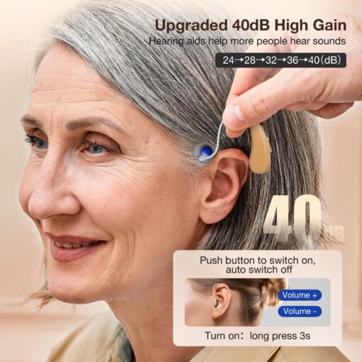 Hearing Aids for Seniors Rechargeable with Noise Cancelling, Hearing Amplifier with 5 Levels of Volume Adjustmen, Simple to Operate and Hear Clear Sound - Image 7