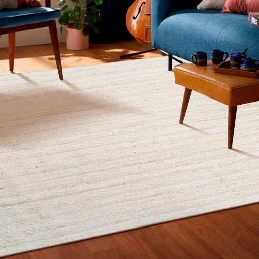 Hausattire Hand Woven Jute Braided Area Rug, 8’x10’ – Off White, Reversible Boho Rugs for Kitchen, Living Room, Bedroom I Farmhouse Decorative Floor Rug, 96x120 Inches - Image 4