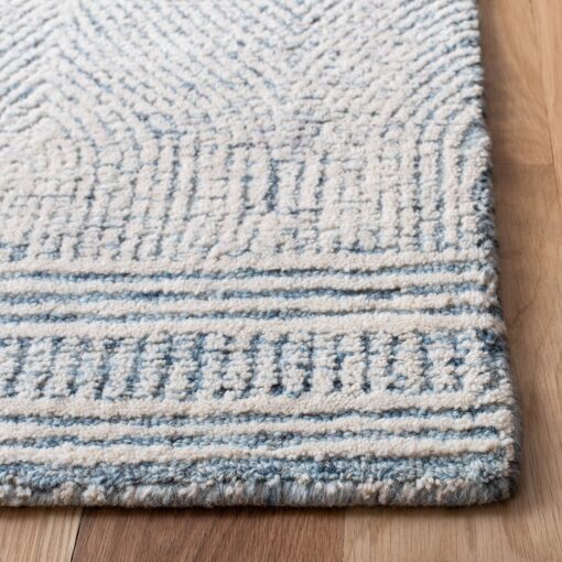 SAFAVIEH Abstract Collection 8' Round Ivory/Blue ABT340M Handmade Premium Wool Entryway Foyer Living Room Bedroom Kitchen Area Rug - Image 6