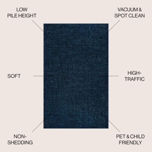 JONATHAN Y SEU100C-6 Haze Solid Low-Pile Indoor Area Rug, Coastal, Bohemian, Minimalist, Classic, Casual for Bedroom,Kitchen,Living Room,Non Shedding,Easy-Washing, Blue, 6 X 9 - Image 7