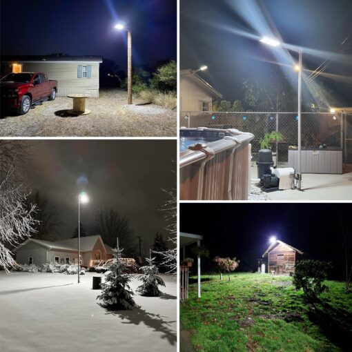 OKPRO 7000W Solar Street Lights Outdoor - Wide Angle Solar Lights Outdoor Motion Sensor,Solar Parking Lot Lights Dusk to Dawn,7000K LED Street Lights Solar Powered for Commercial,Yard(2 Pack) - Image 4