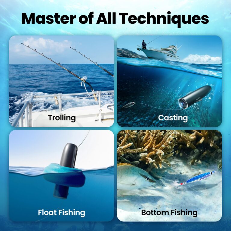 CanFish Fishing CamX Fishing Finders Camera Camera, HD 1080P &136°Ultra-Wide-Angle,656FT ROV Waterproof/Motion Sensing/Segmented Intelligent Recording/Wireless Charge/App Compatible (Grey) - Image 2