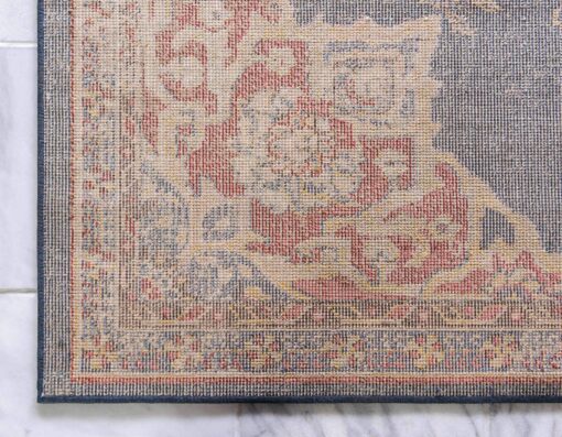 Unique Loom Utopia Collection Traditional Classic Vintage Inspired Area Rug with Warm Hues, 8' x 10' Rectangle, Dark Blue/Beige - Image 2