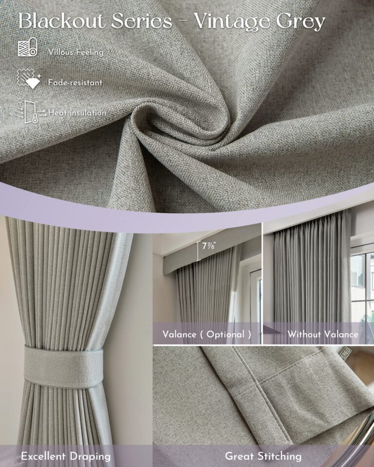 Graywind Hardwired Smart Curtains Motorized Blackout Curtain with Remote Alexa Google Control for Sliding Door Thermal Insulated Drape One-Way or Split Draw, Custom Width to 220" (Vintage Grey) - Image 4