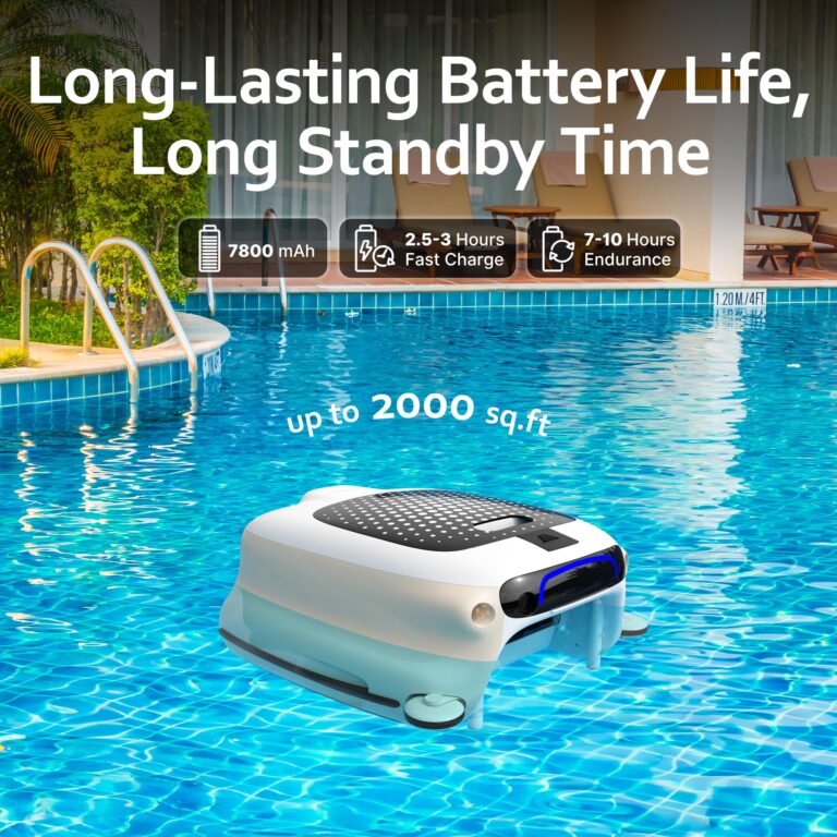 POOLPURE Pool Skimmer Robot with 10 Hours Runtime, Big Battery Instead of Solar Panel, Manual Remote Control Pool Surface Skimmer Robotic, Automatic Pool Skimmer (Skimmer Without Solar Panel) - Image 9