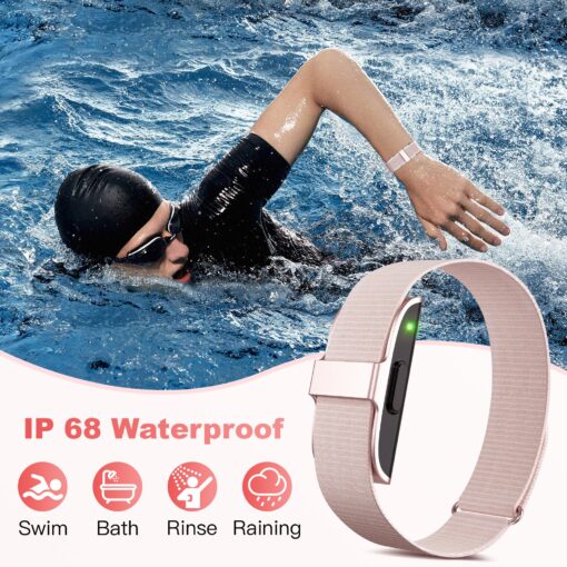 SEEKZERO Sleep & Fitness Tracker for Women Men | 24/7 Heart Rate, Blood Oxygen & Stress Monitor | Step & Calorie Counter | IP68 Waterproof Activity Tracker, Pink (No App Subscription) - Image 4