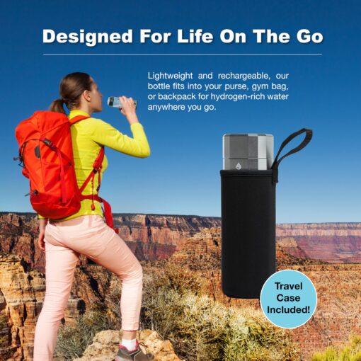 H2ydrate 6500 ppb Hydrogen Water Bottle Generator w/Easy to Carry Bottle Bag, US Plastic Water Bottle Adaptor & Charger - Hydrogenated Water Bottle, Advanced SPE/PEM Technology & 7 led Colors - Image 7