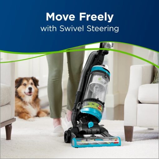 Bissell 2254 CleanView Swivel Rewind Pet Upright Bagless Vacuum, Automatic Cord Rewind, Swivel Steering, Powerful Pet Hair Pickup, Specialized Pet Tools, Large Capacity Dirt Tank, Teal - Image 5