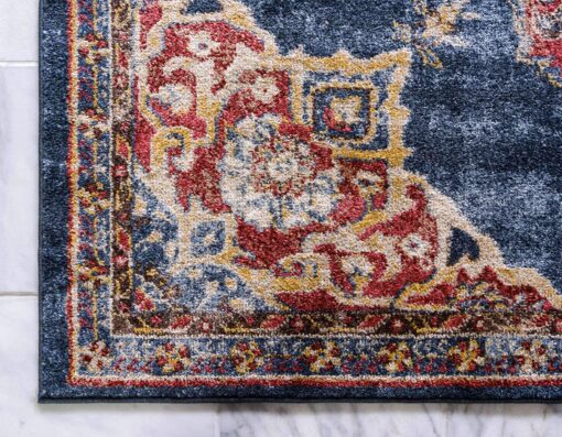 Unique Loom Utopia Collection Traditional Classic Vintage Inspired Area Rug with Warm Hues, 8' x 10' Rectangle, Dark Blue/Beige - Image 3