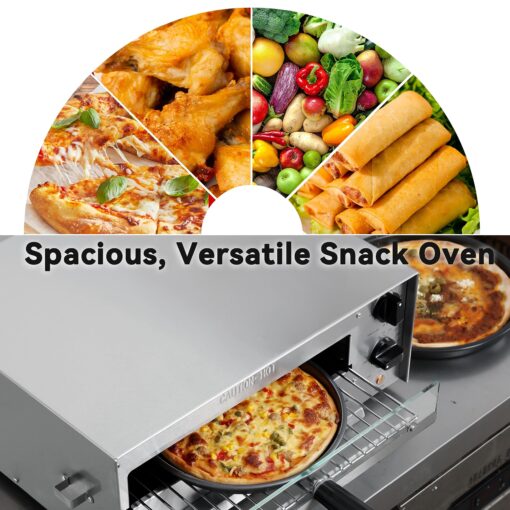 CROSSON Countertop Electric Frozen Pizza Oven For Indoors with 30-minitue Timer,Glass Door and Interior Light,Commercial Pizza Maker for Restaurant and Home Use,120V/1550W (13 Inch) - Image 6